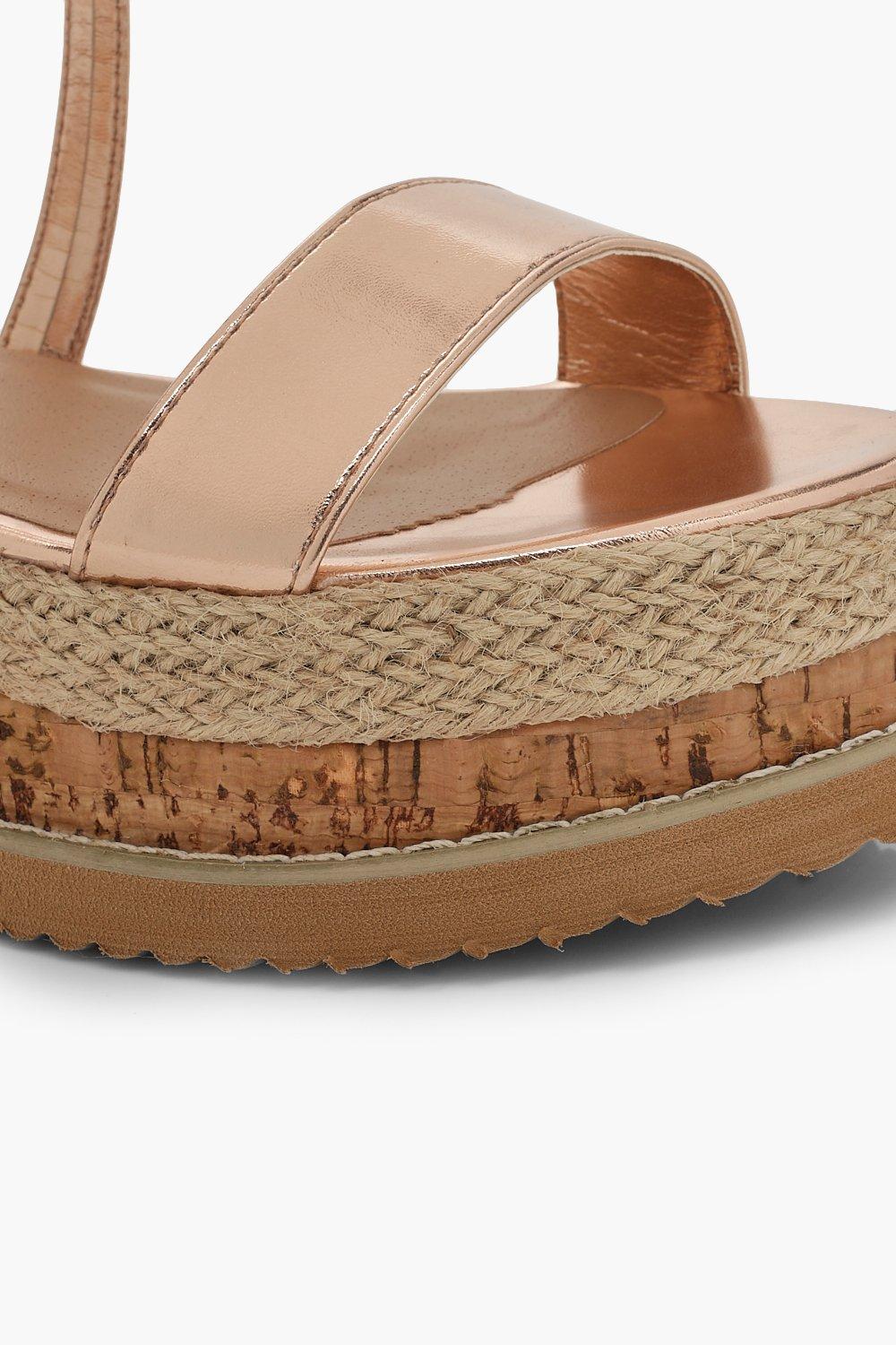 boohoo rose gold sandals