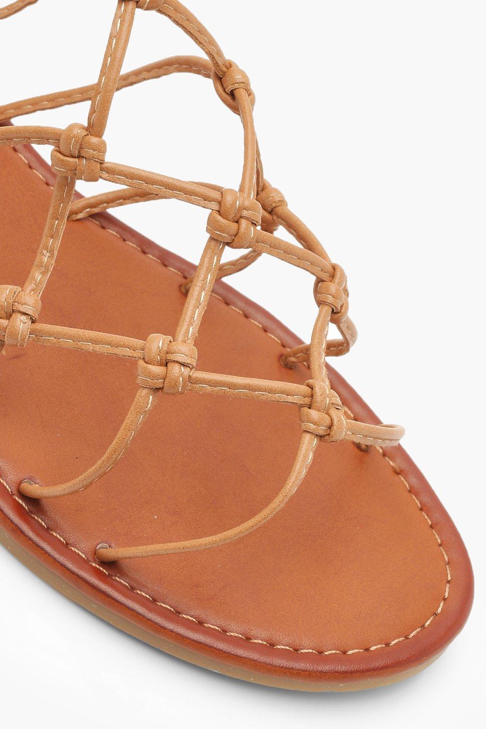 Wide Width Knot Gladiator Sandals boohoo USA