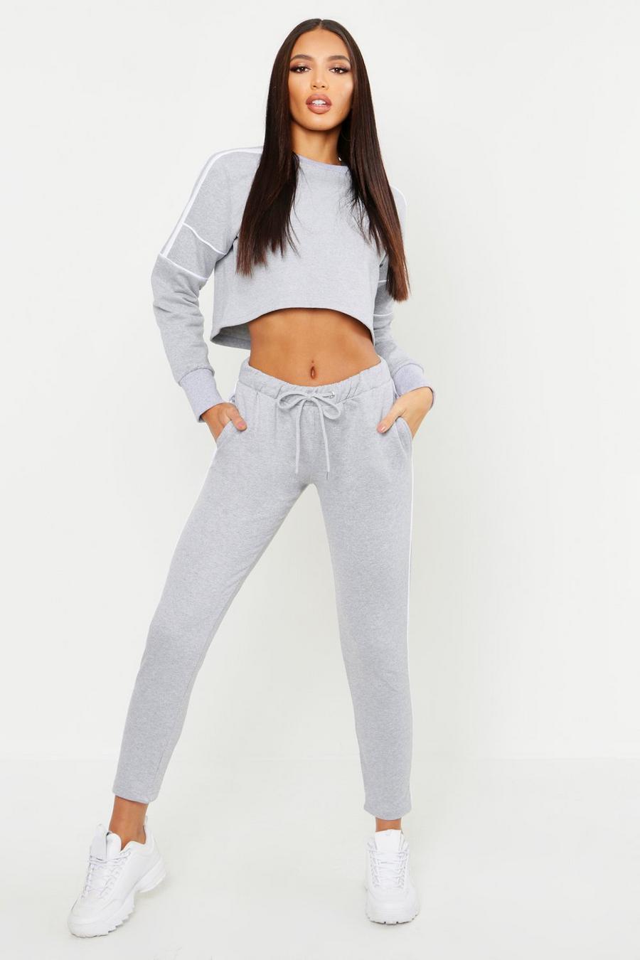 Sports Stripe Cropped Sweat Tracksuit image number 1