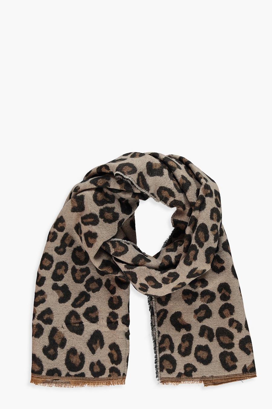Brown Leopard Print Heavy Weight Scarf image number 1