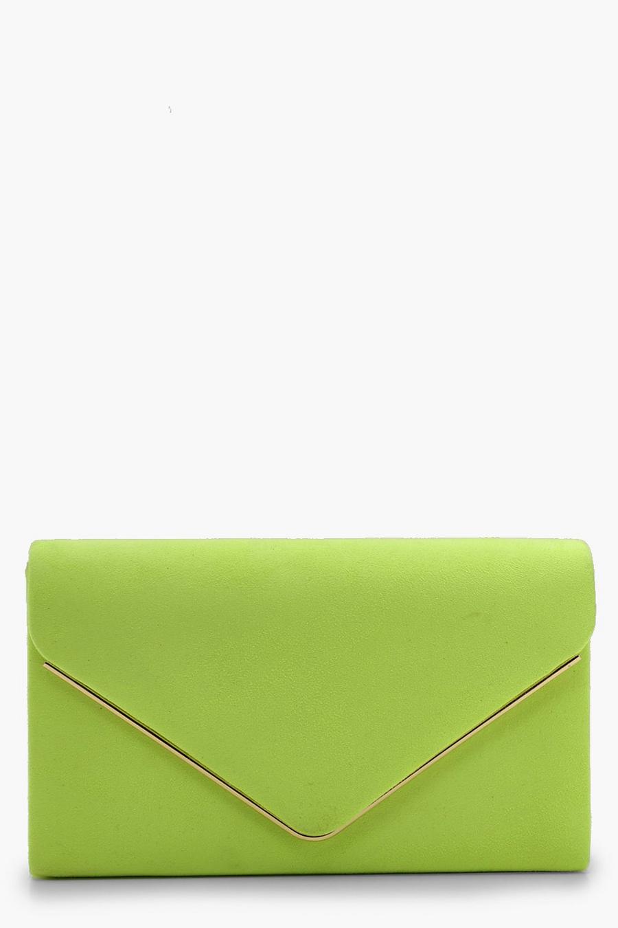 Lime green Structured Neon Clutch - 004 image number 1