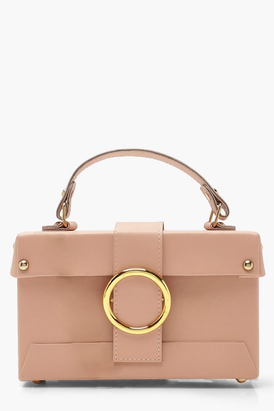 Tan brown Ring Detail Structured Box Bag image number 1