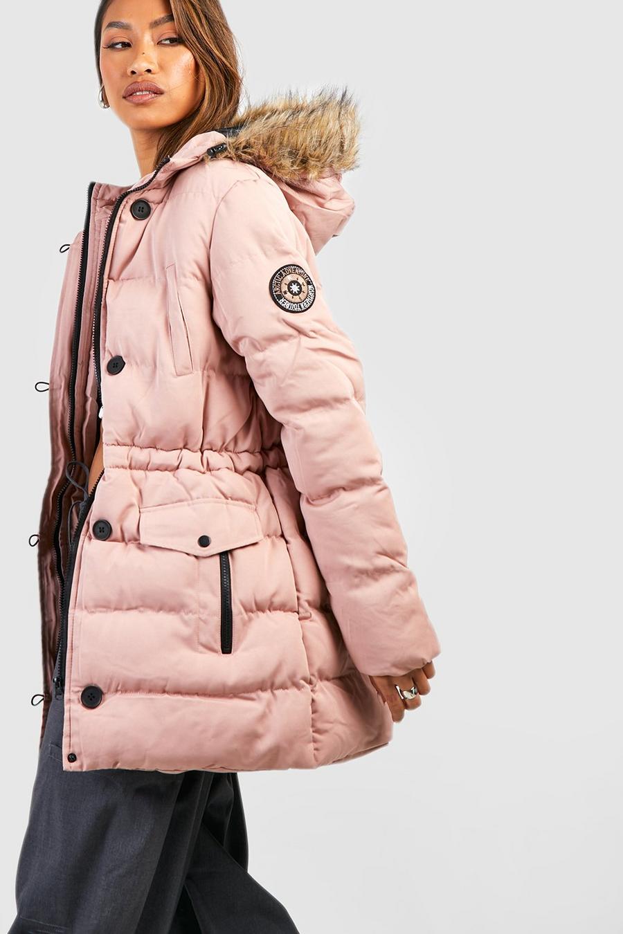 Dusky pink Luxe Mountaineering Parka Coat image number 1