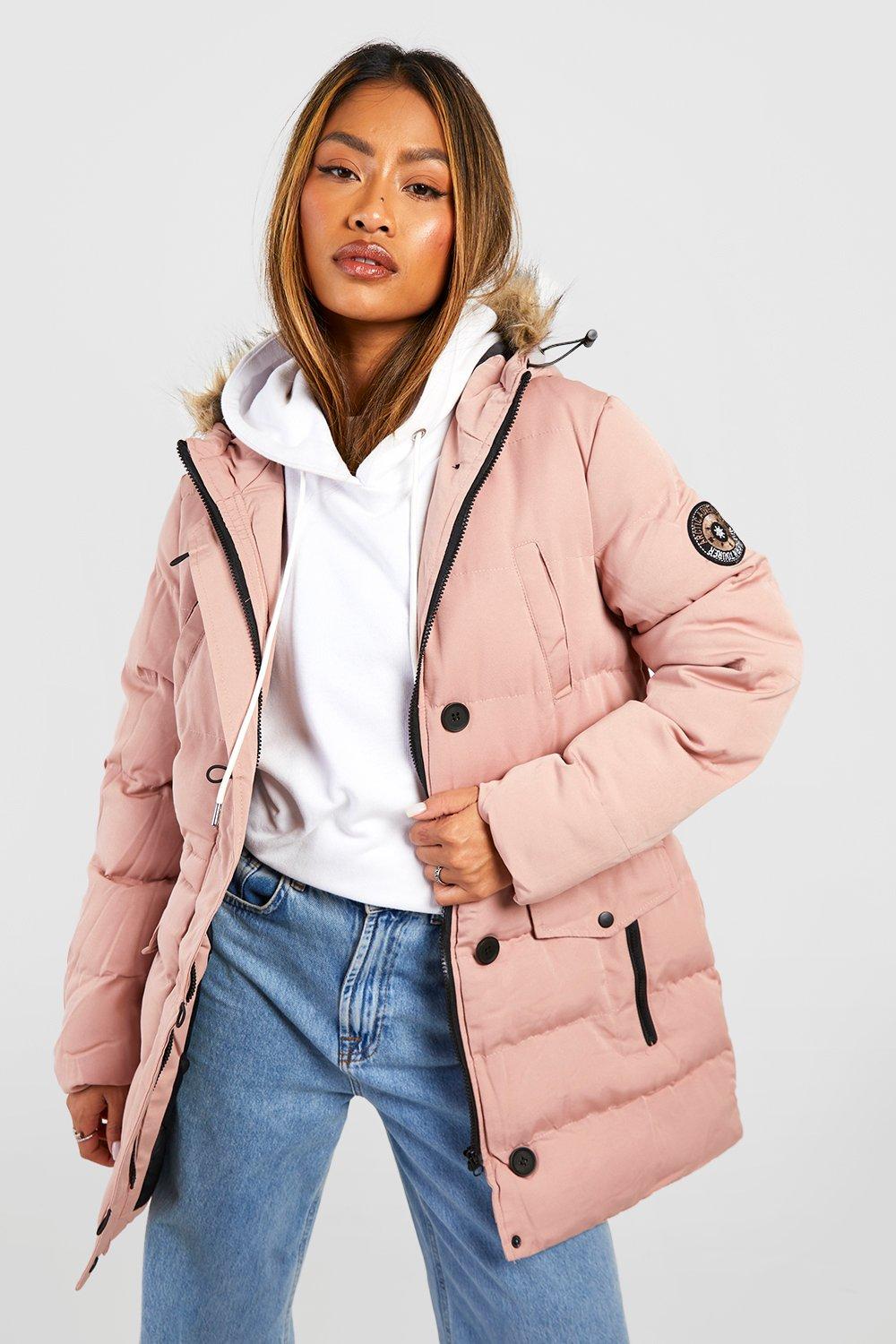 Hot pink winter coat womens deals