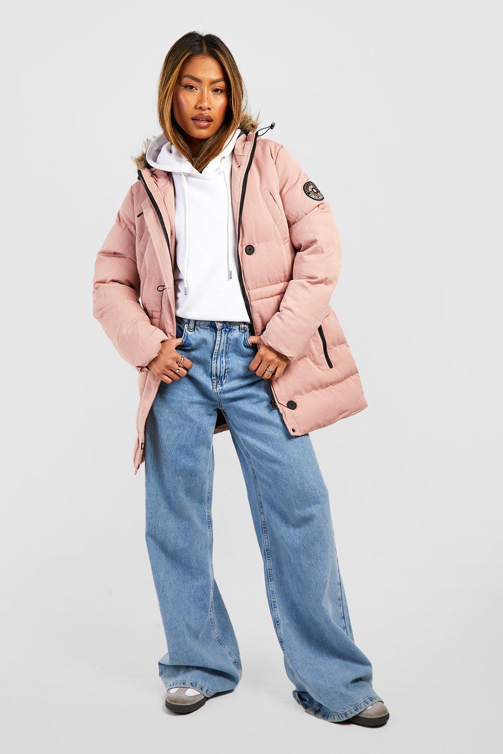 Baby pink parka outlet coat