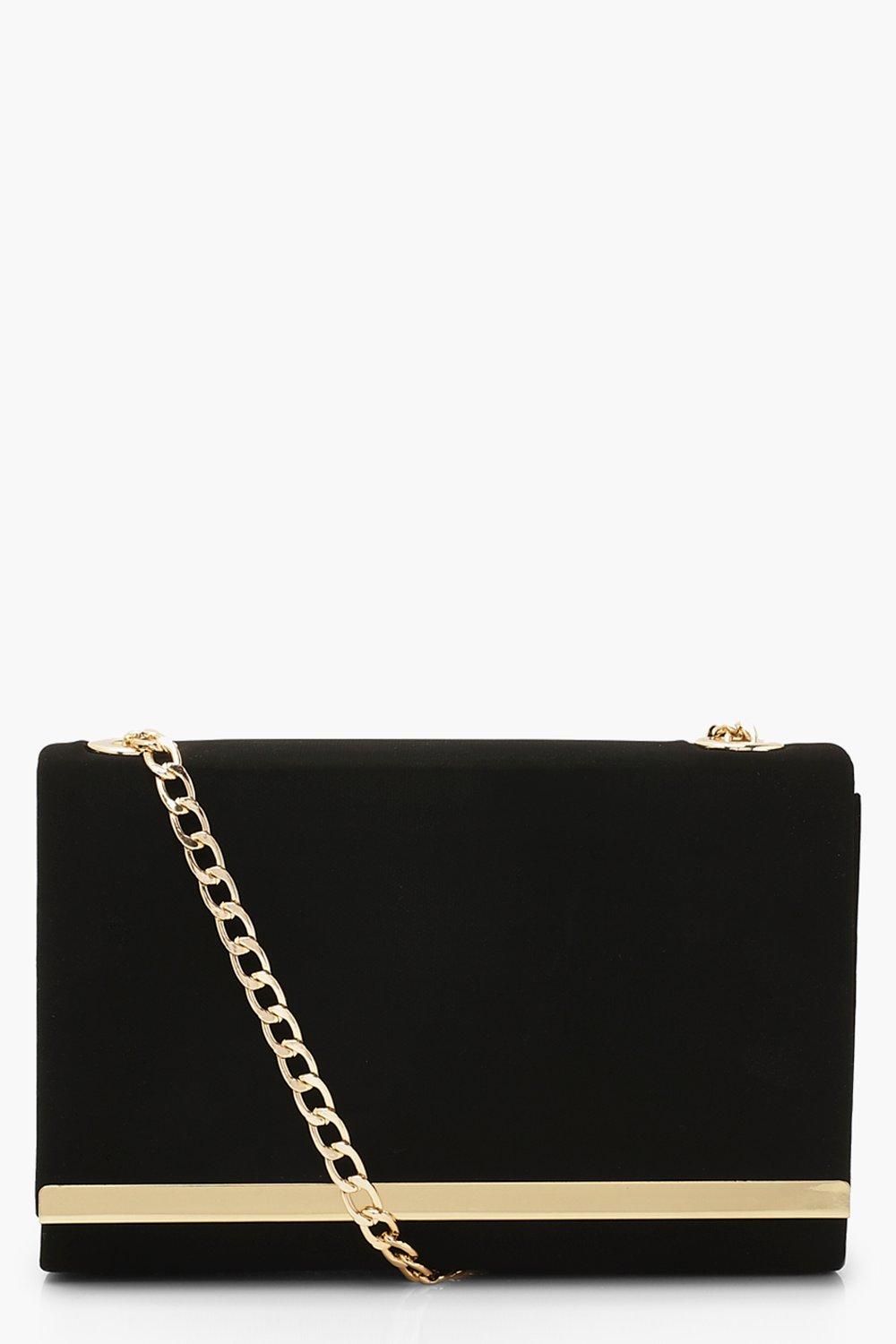 black clutch bag with chain