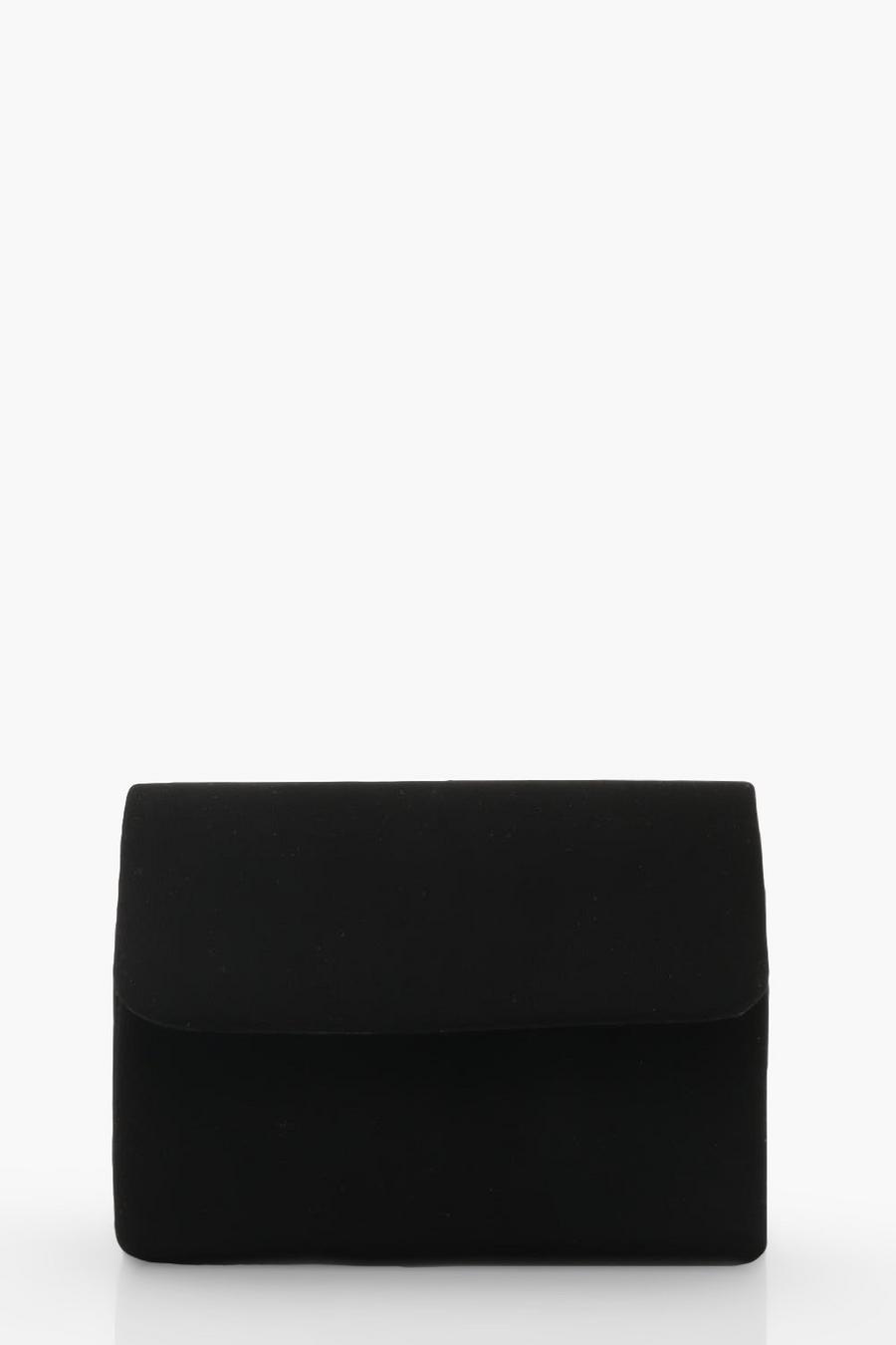 Black svart Liten kuvertväska i mockaimitation med axelkedja