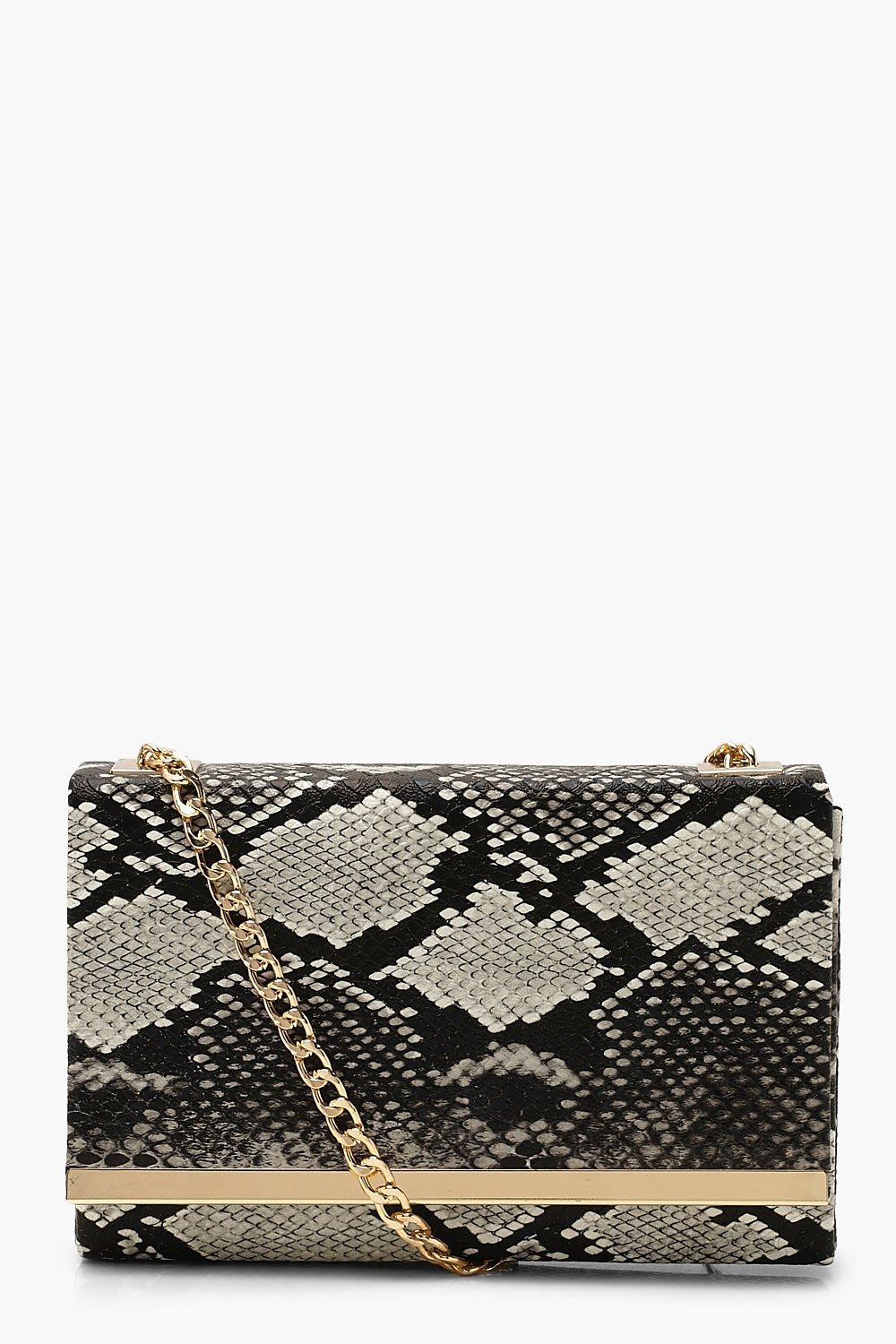 grey suedette clutch bag