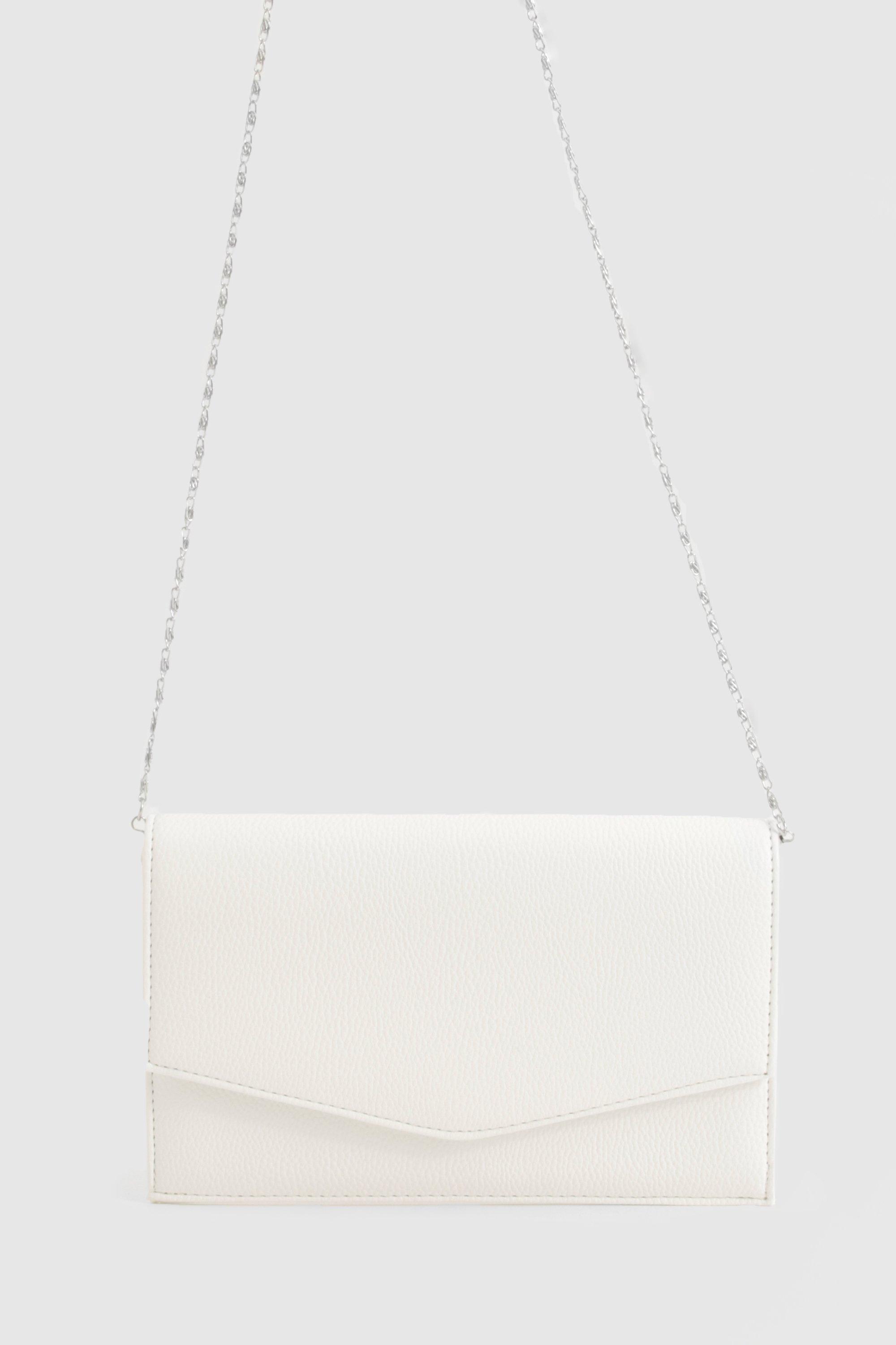 Grainy PU Envelope Clutch Bag and Chain