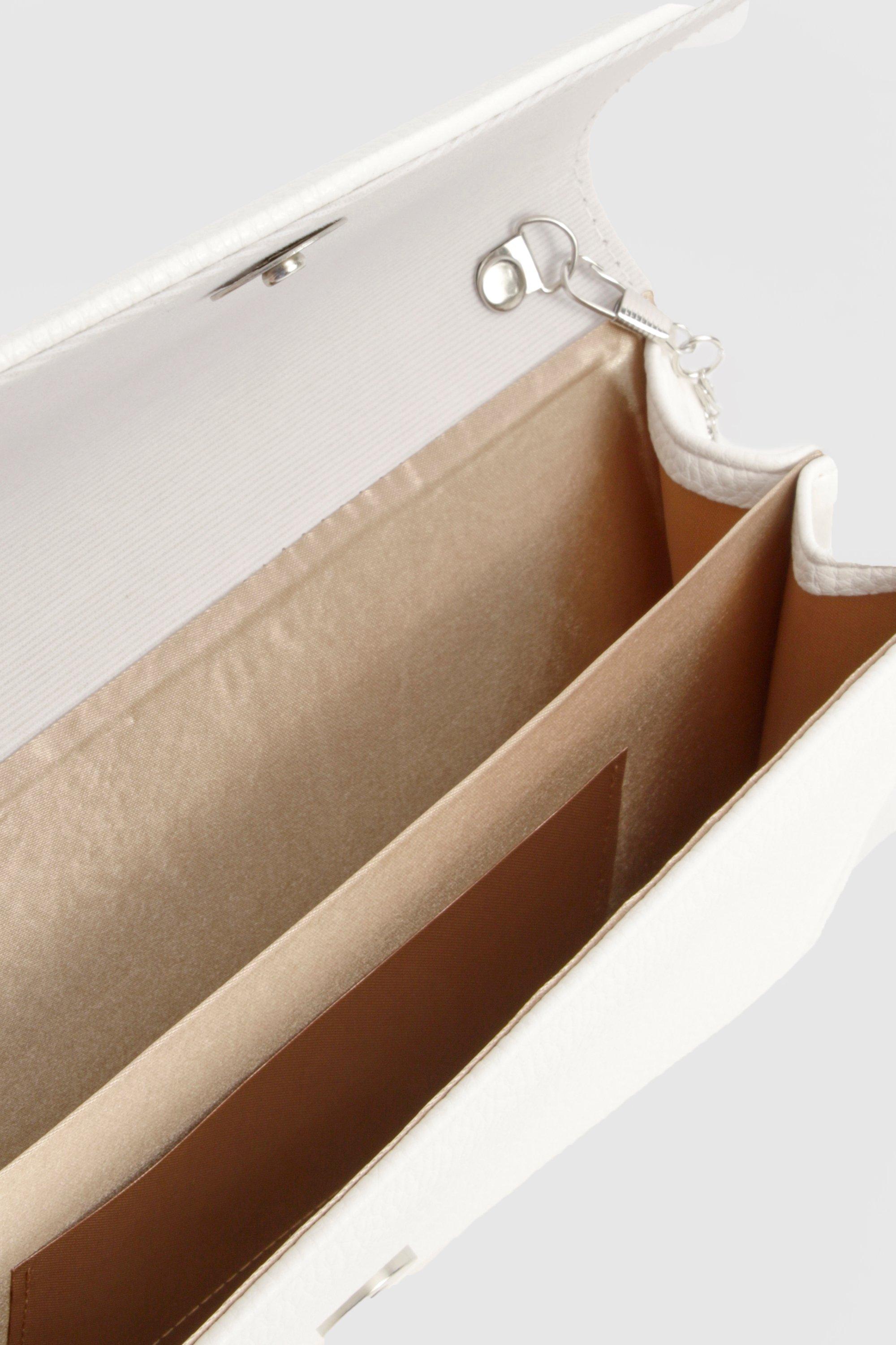 White Faux Leather Envelope Clutch Bag - Quiz Clothing