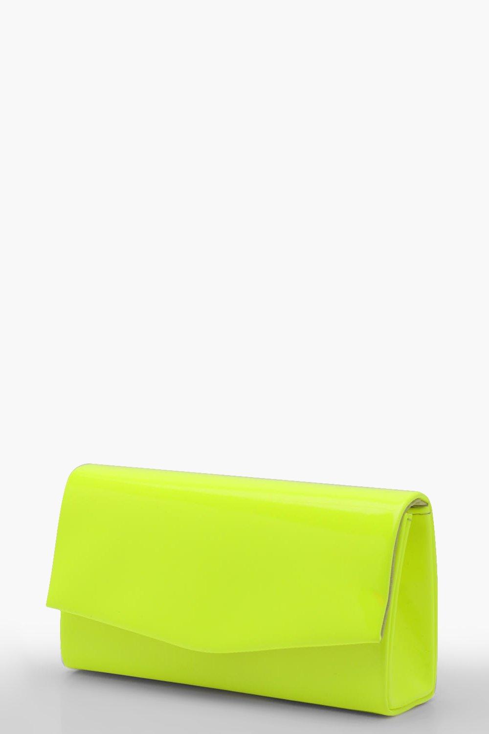 neon yellow clutch bag