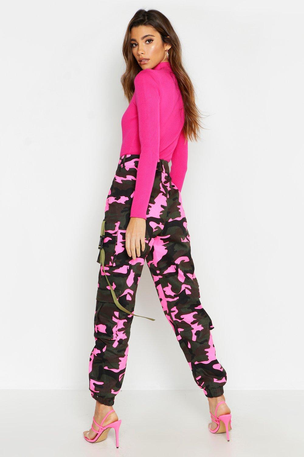 pink camo cargo trousers