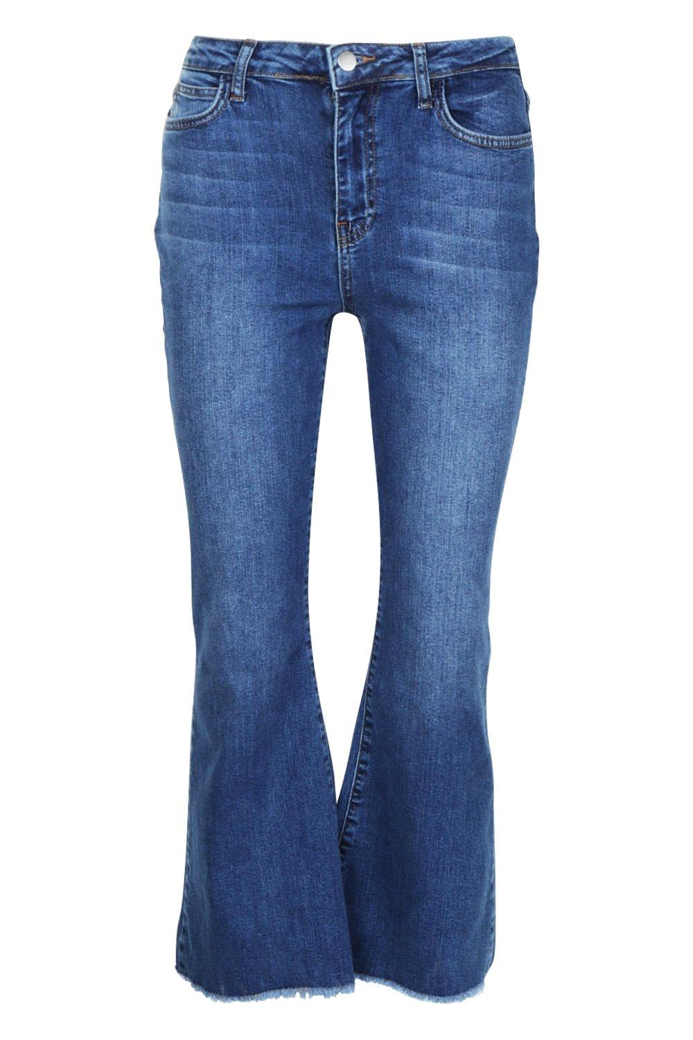 low rise kick flare jeans