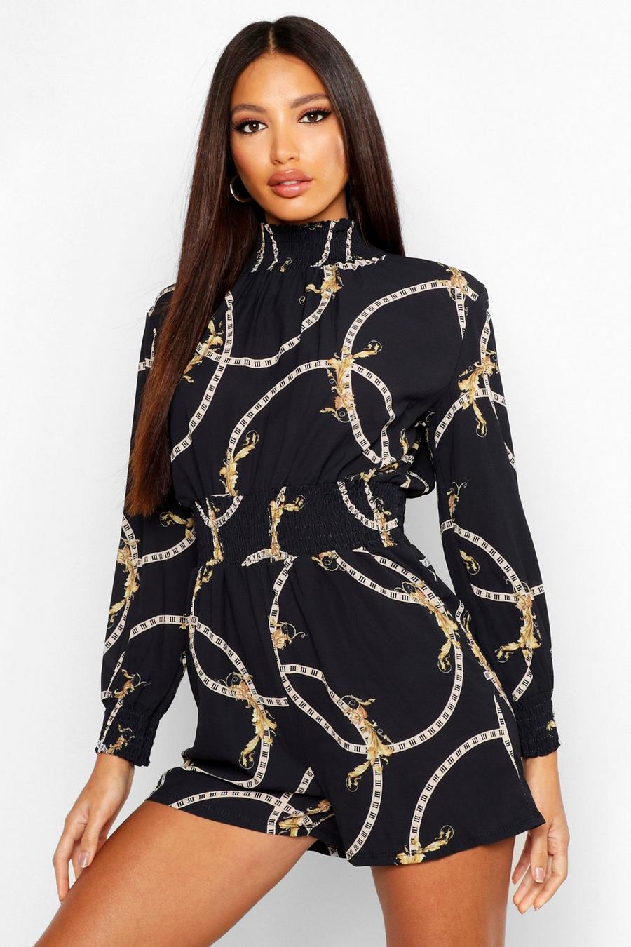 Chain Print Turtle Neck Playsuit image number 1