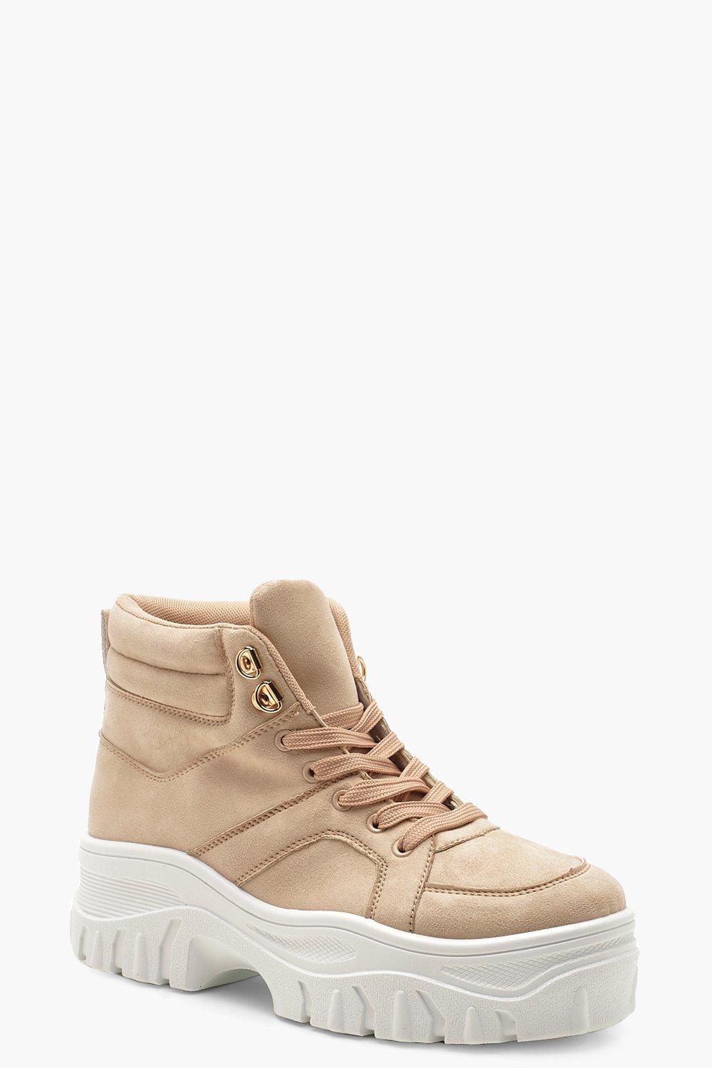 lace up chunky high top trainers