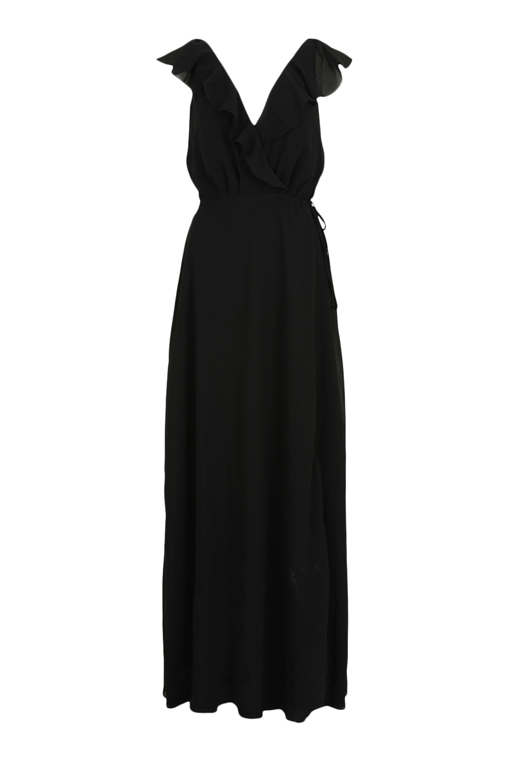 Frill wrap detail chiffon maxi dress store