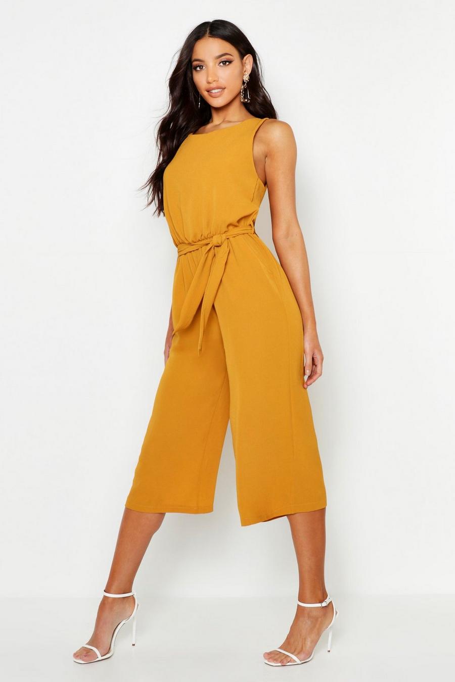 Mustard yellow Culotte Jumpsuit image number 1