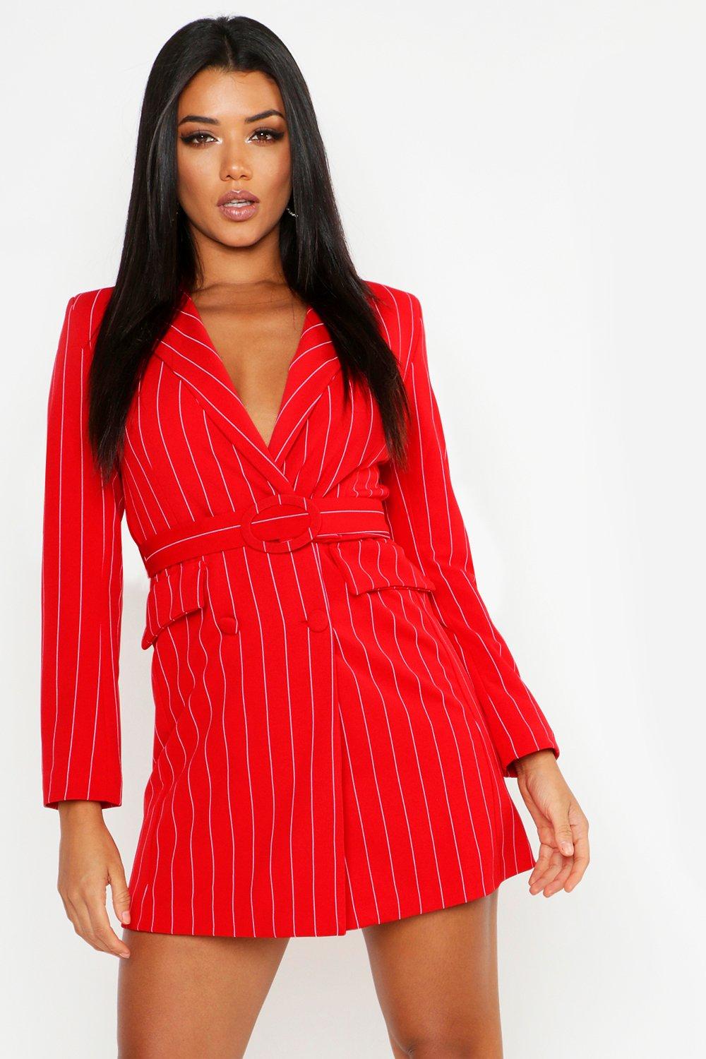 Boohoo on sale pinstripe dress