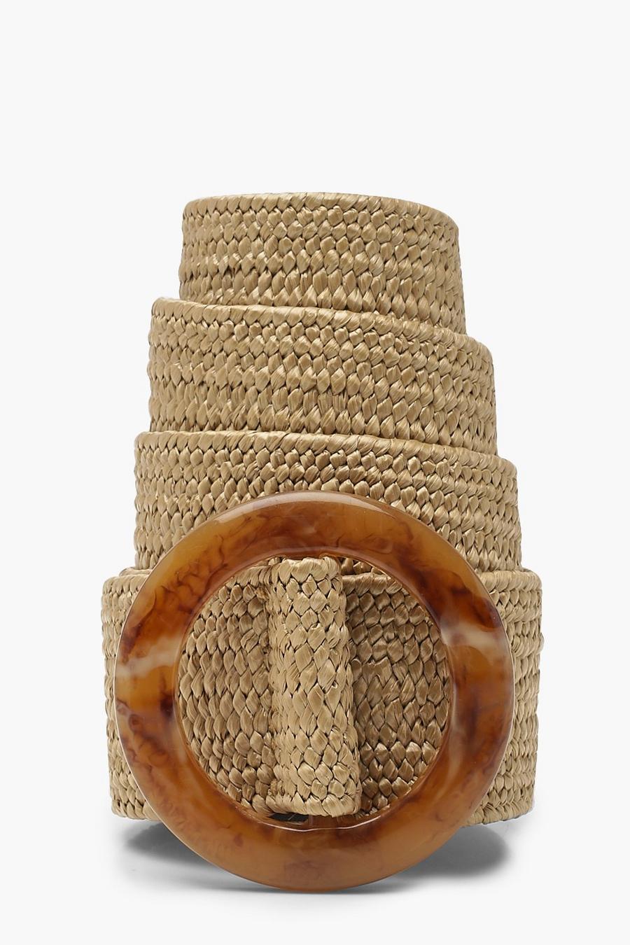 Cintura in resina con fibbia, Naturale image number 1