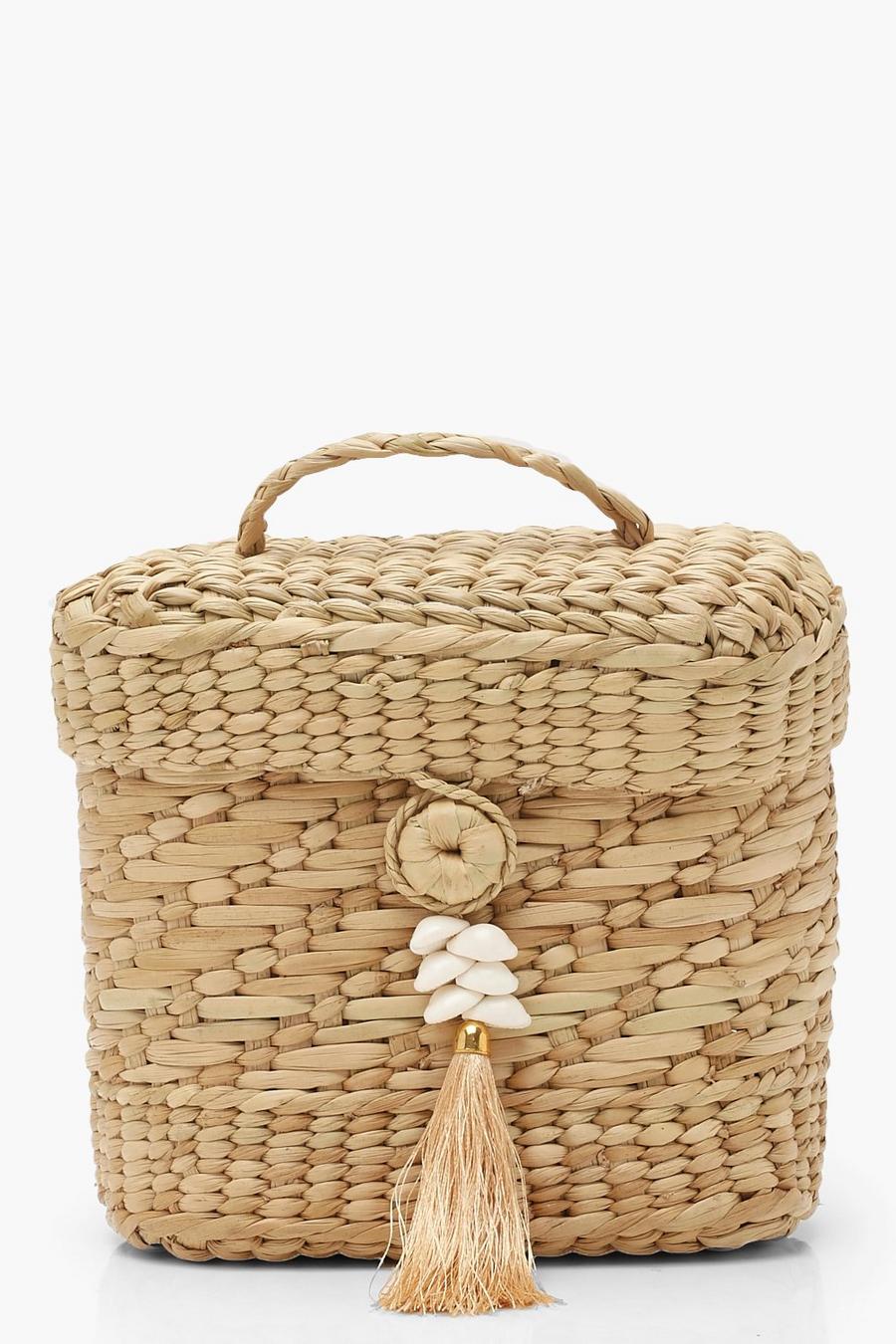 Natural Structured Straw Cross Body Bag image number 1