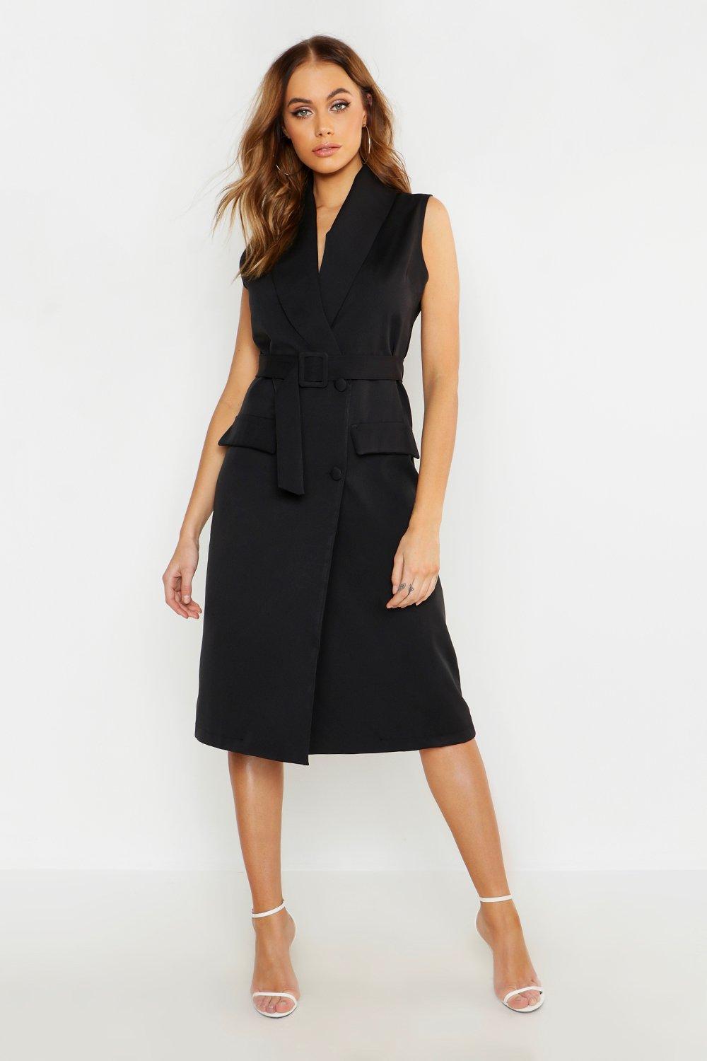 boohoo belted blazer dress