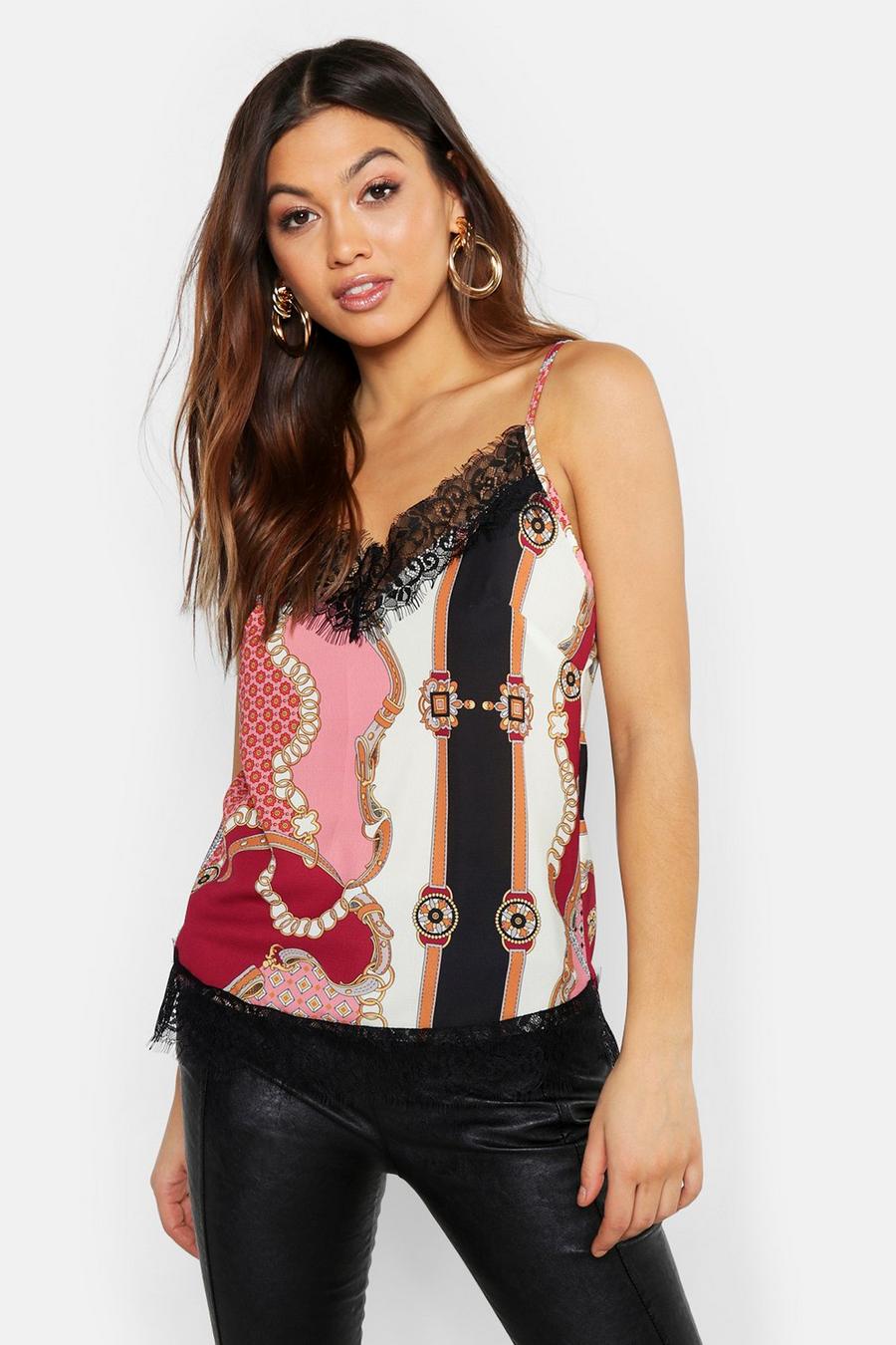 Woven Chain Geo Lace Cami image number 1