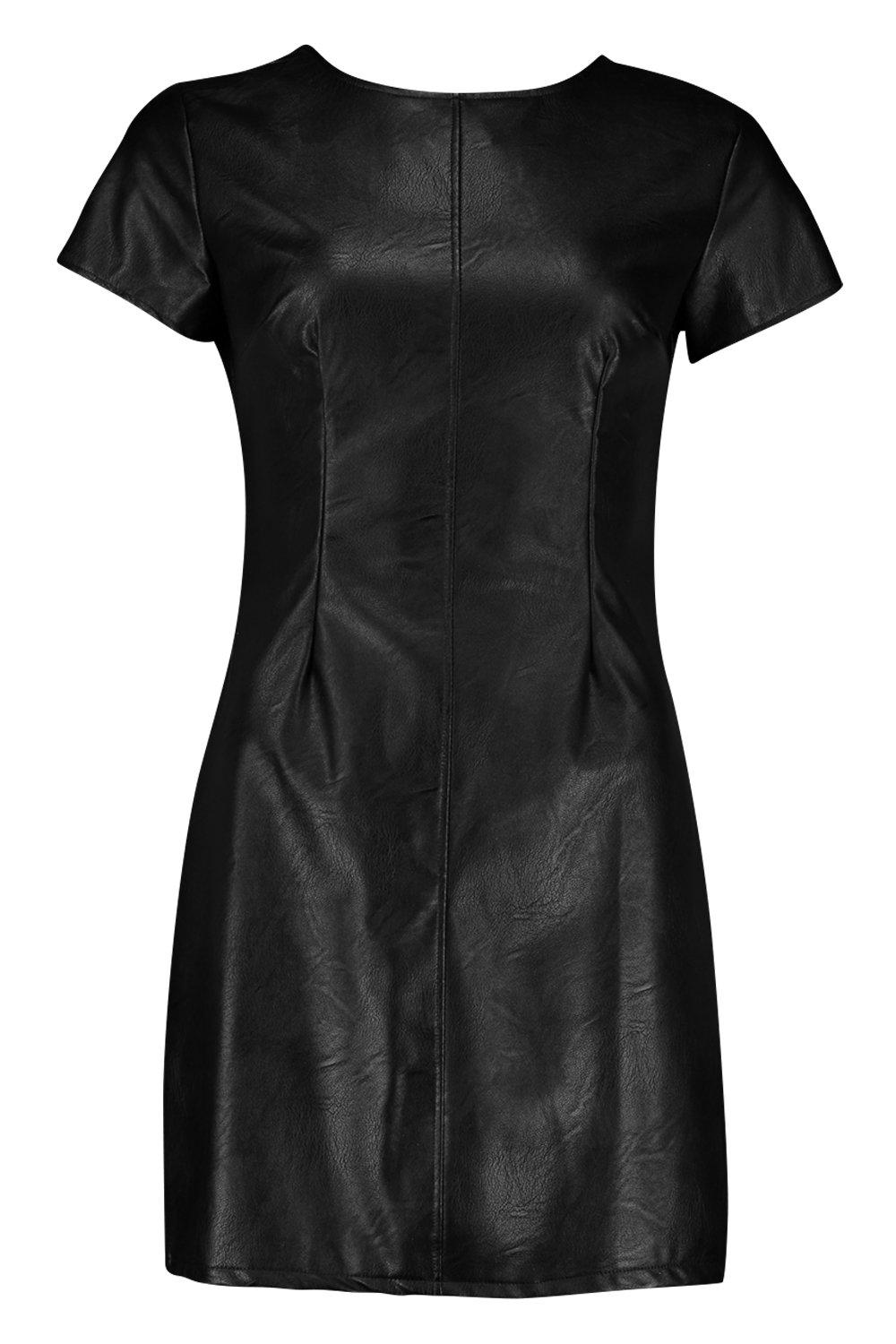 Boohoo faux outlet leather dress