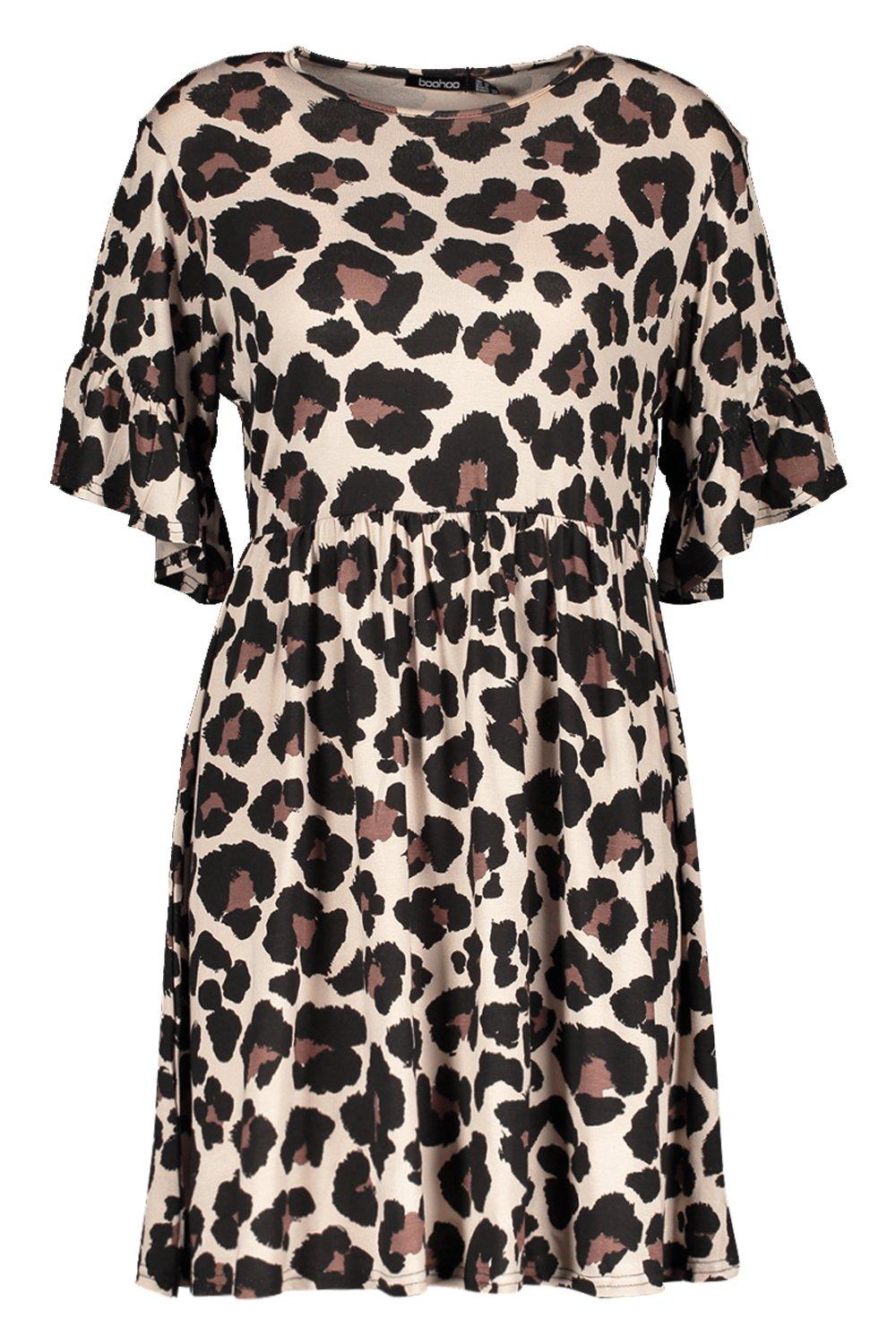 boohoo curve leopard print dress