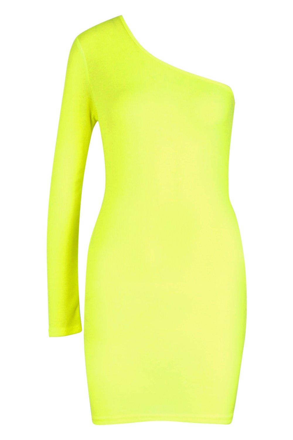 boohoo neon green dress