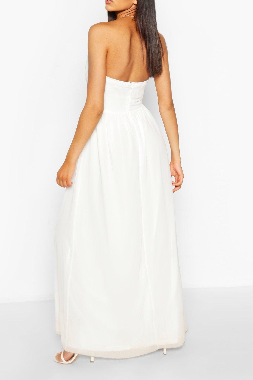 chiffon bandeau maxi dress