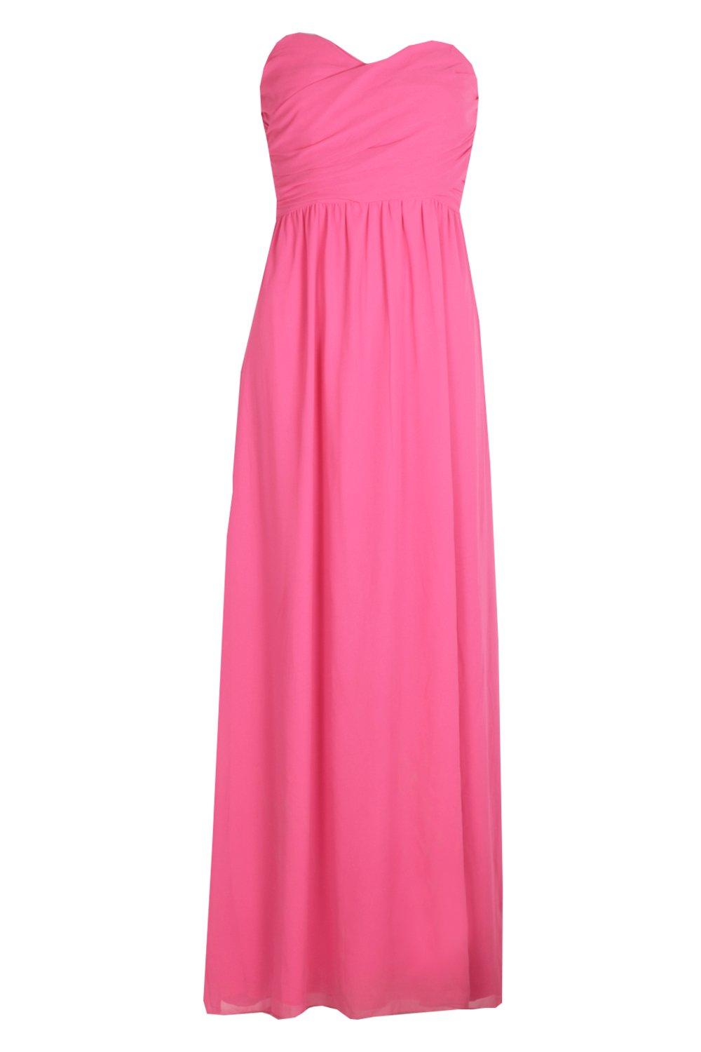 chiffon bandeau maxi dress