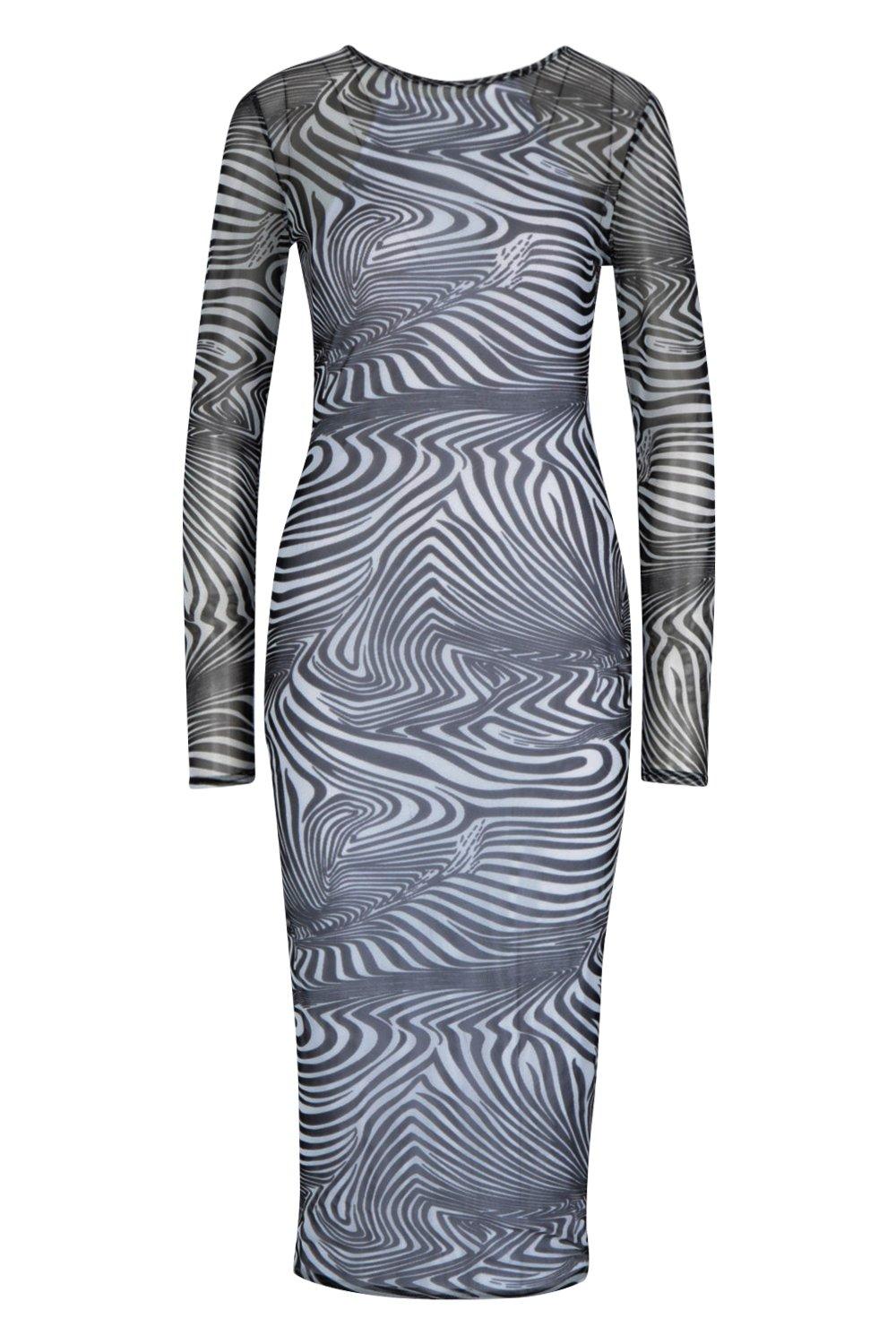 boohoo zebra print dress