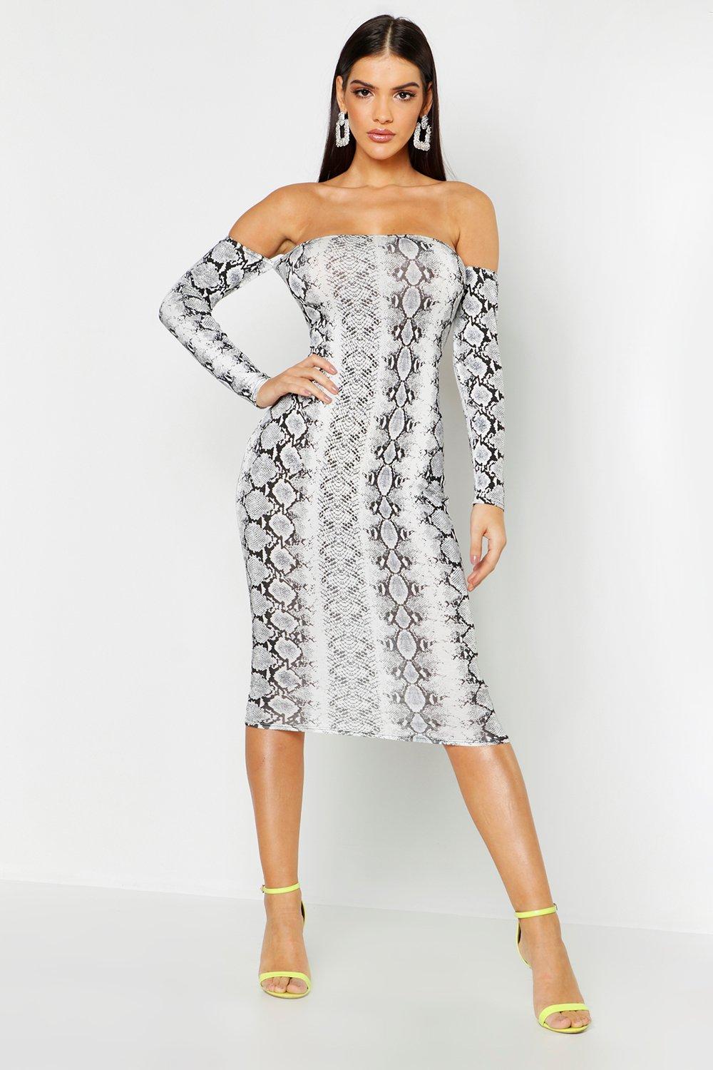 snake print dress boohoo