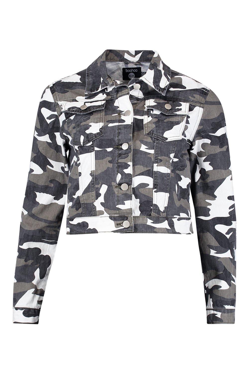 Slim Fit Rigid Camo Denim Jacket