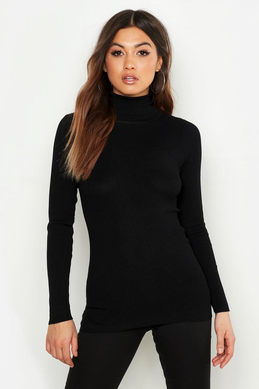Ribbed Roll Neck Knitted Jumper image number 1