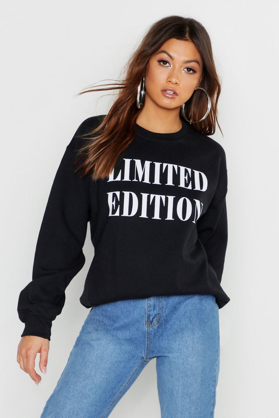 Black Limited Edition Slogan Sweater
