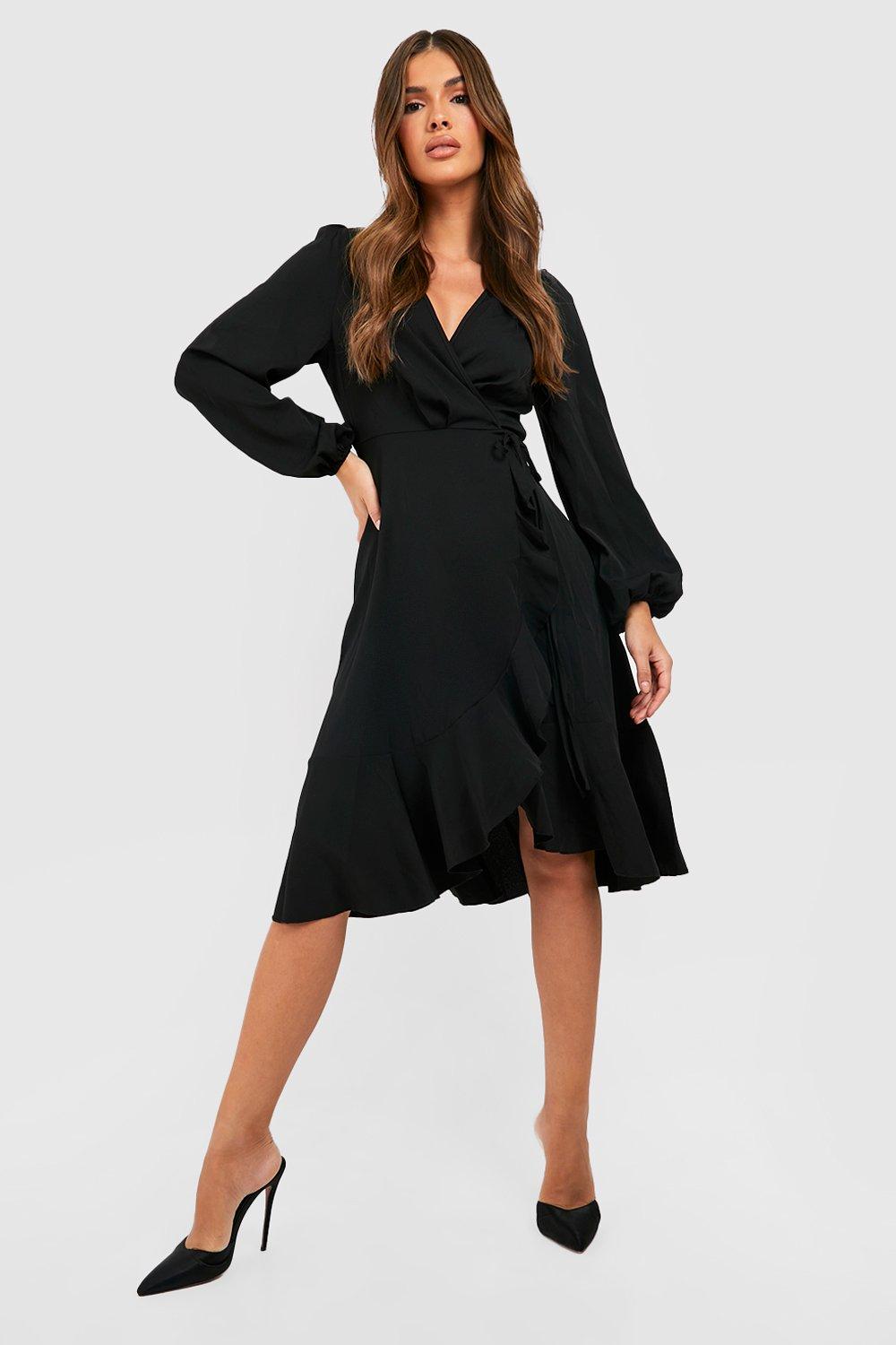 boohoo wrap midi dress