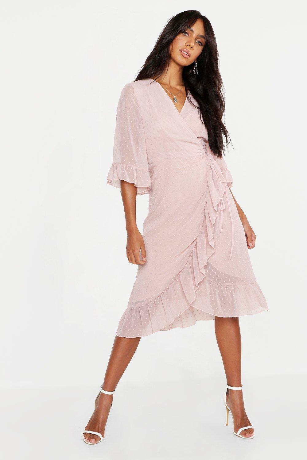 boohoo blush pink dress