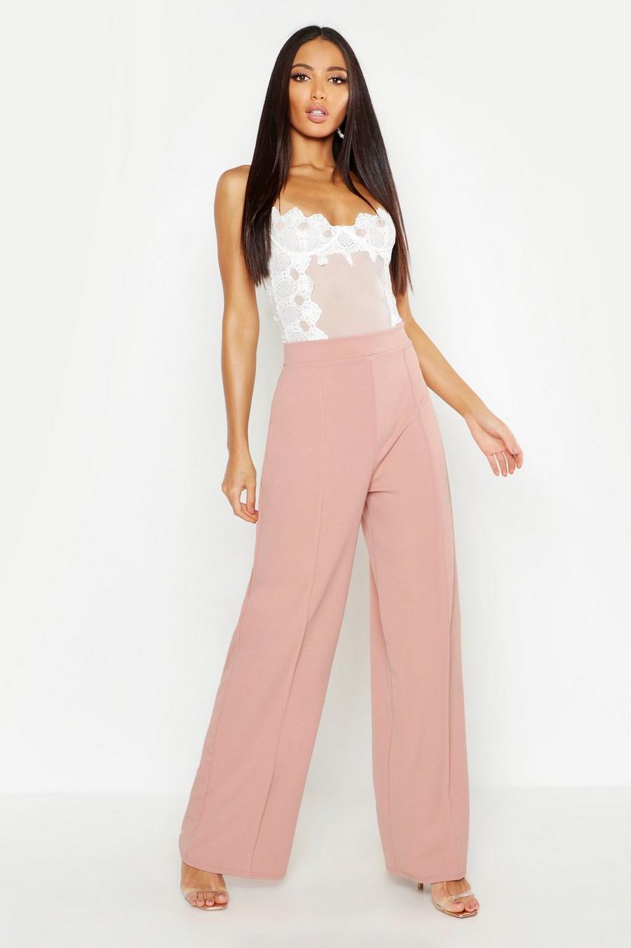 Rose High Waisted Seam Front Wide Leg Pants image number 1
