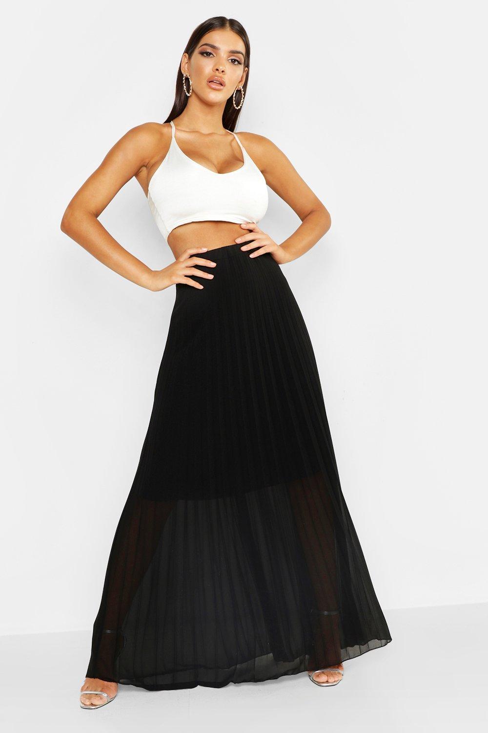 black pleated skirt boohoo