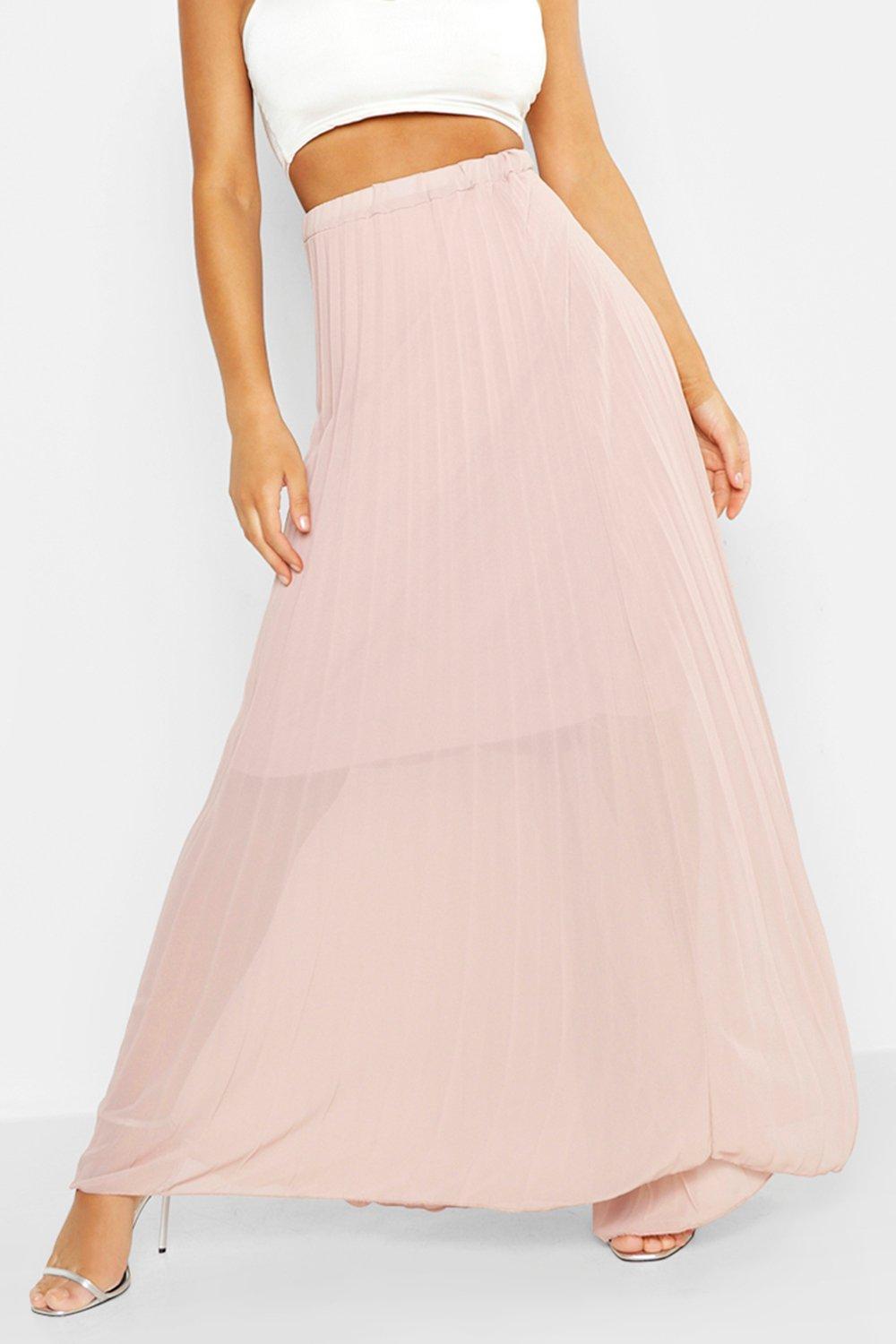 Chiffon pleated shop maxi skirt boohoo