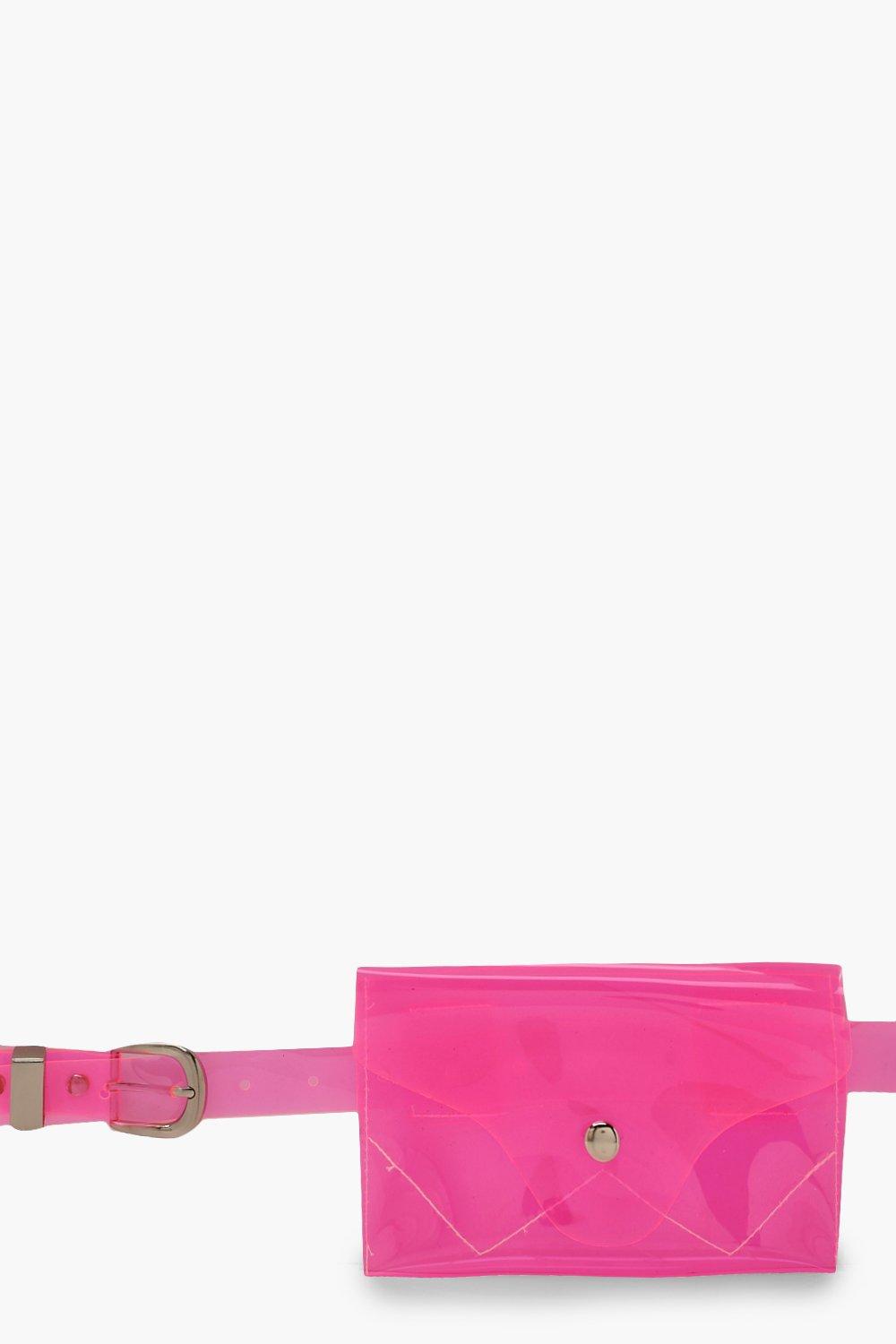 neon pink clear purse