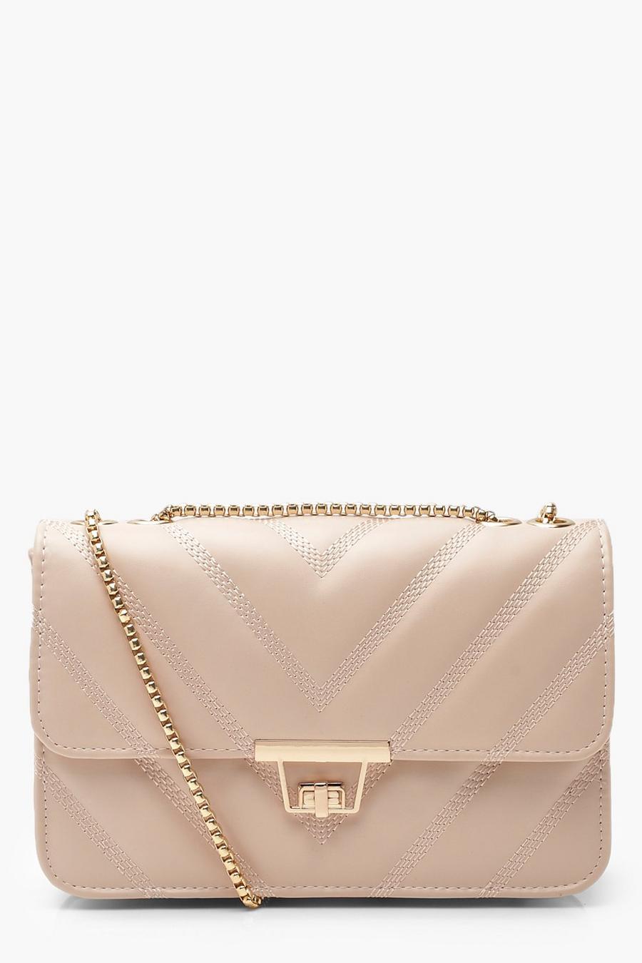 Taupe PU Cross Body Bag image number 1