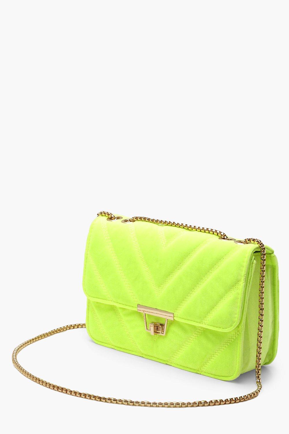 Velvet Chevron Crossbody Bag