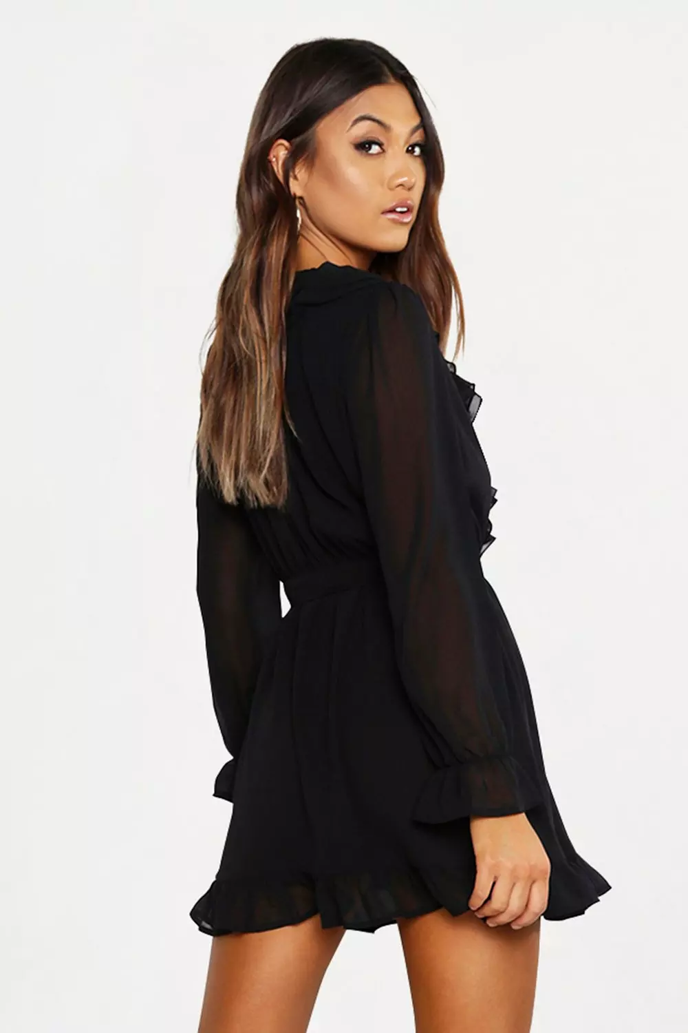 Plunge front skater clearance dress