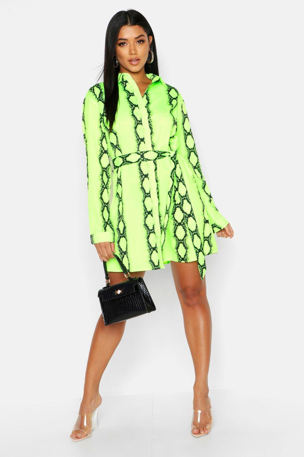 Lime snake hot sale print dress