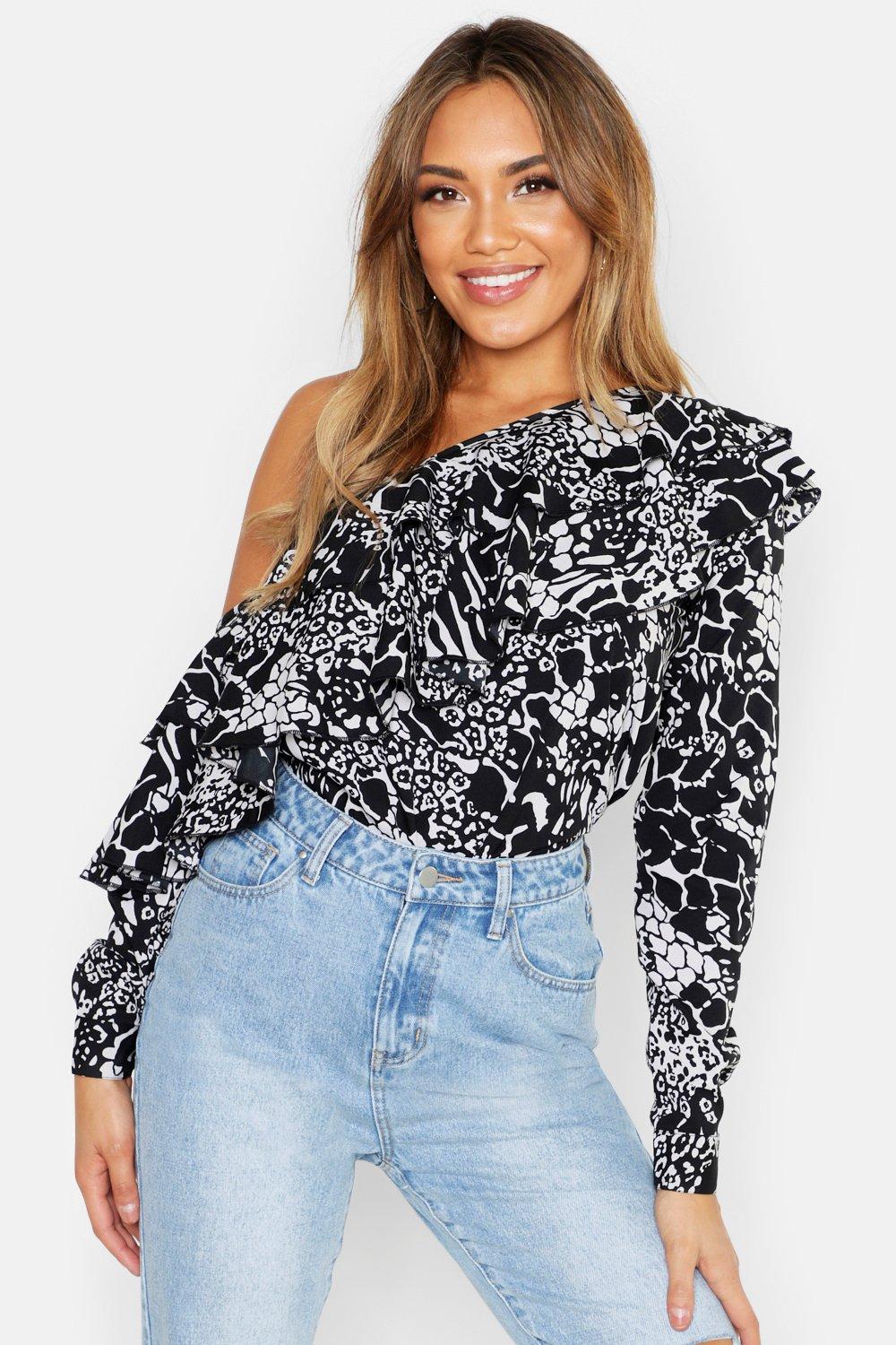 boohoo one shoulder top