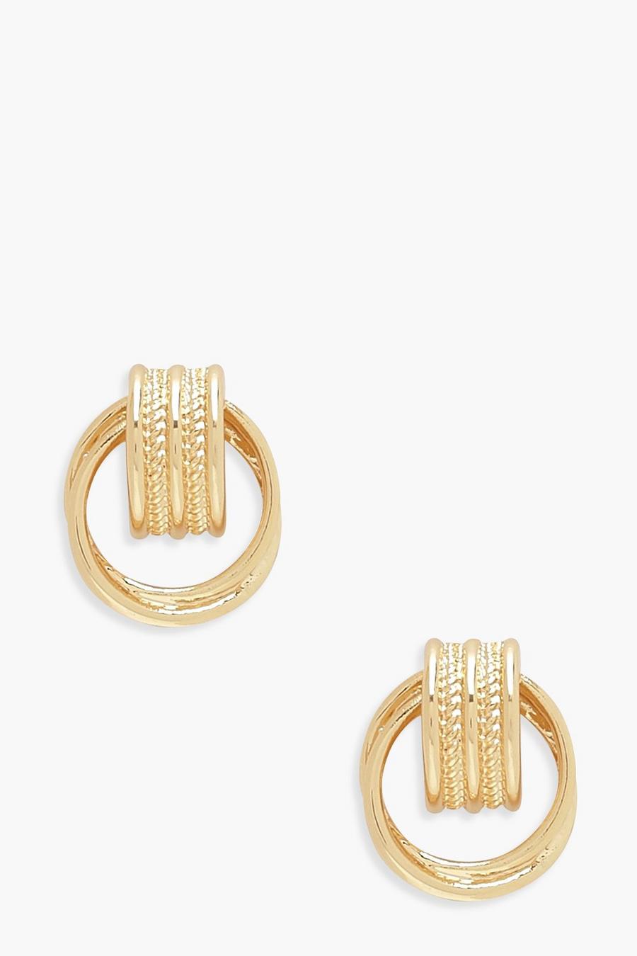 Ohrringe mit kleinen Ringen im Vintage-Look, Gold image number 1