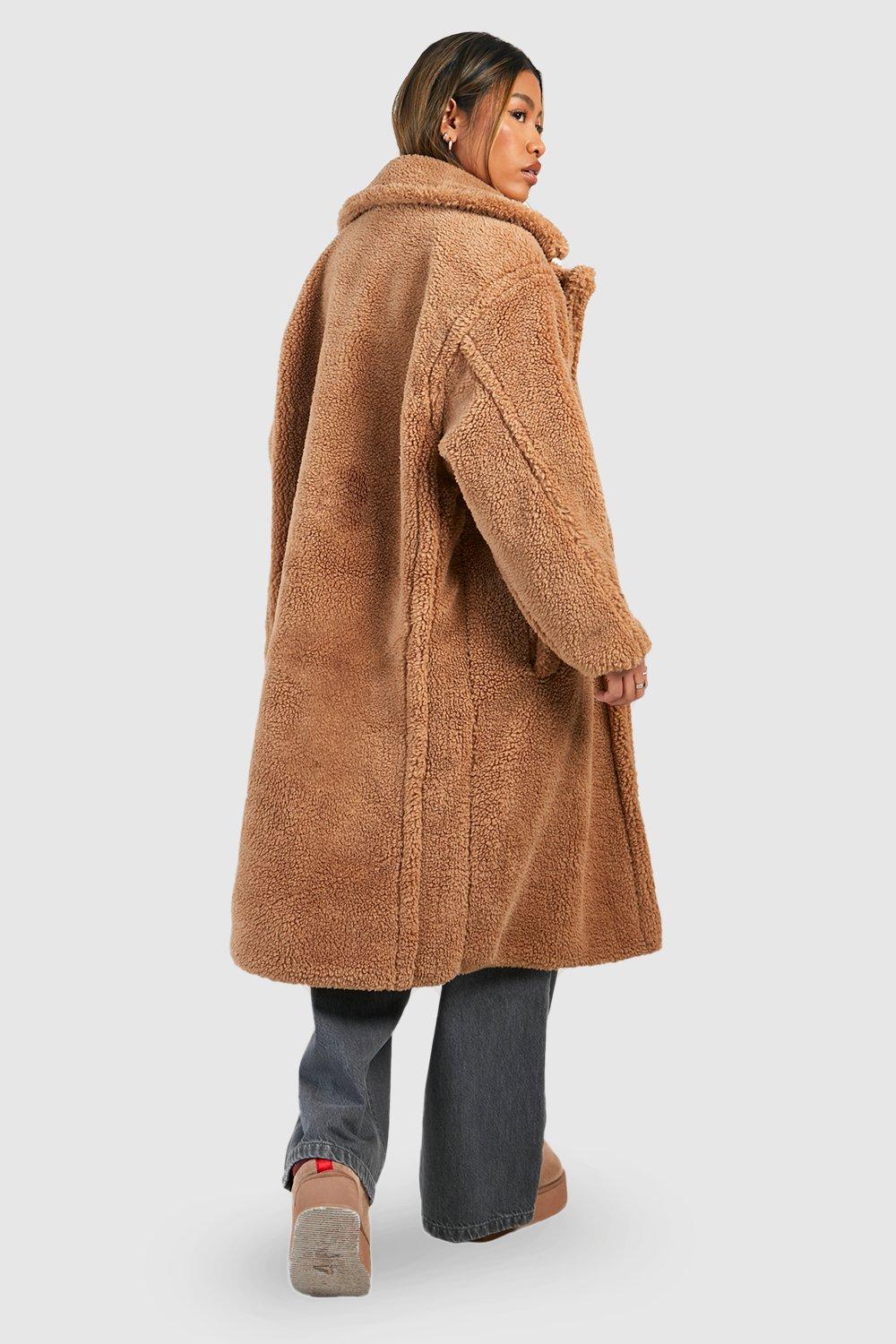 Camel oversized teddy clearance coat