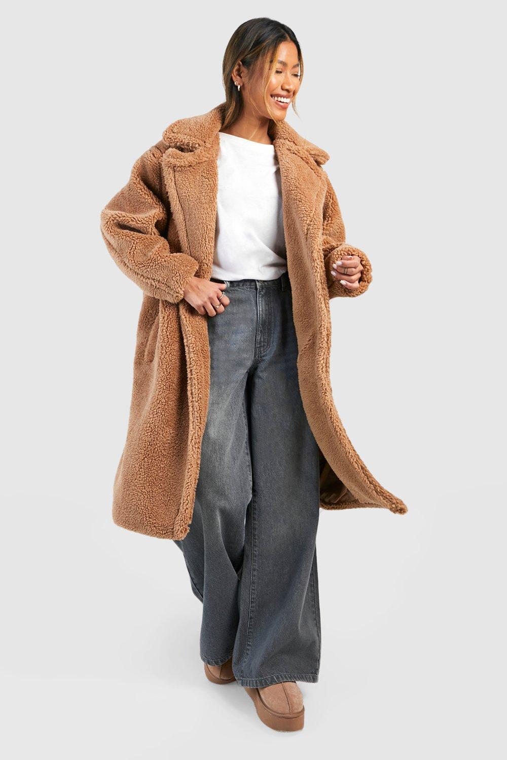 Boohoo teddy 2024 faux fur coat